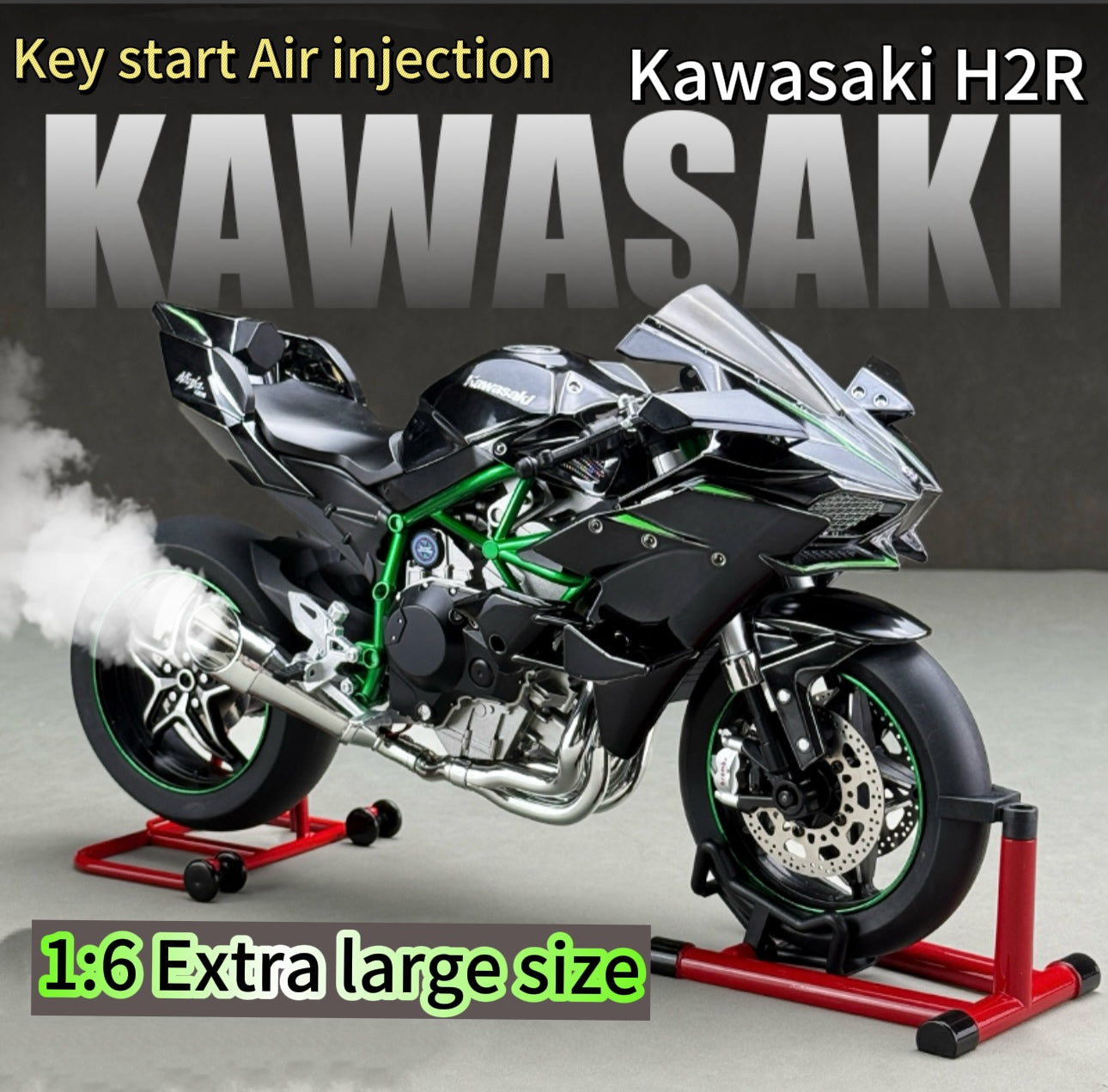 🚀1:6 Scale Motorcycle Model: Realistic Simulation of Engine Startup, Throttle Control & Exhaust Emission🏁