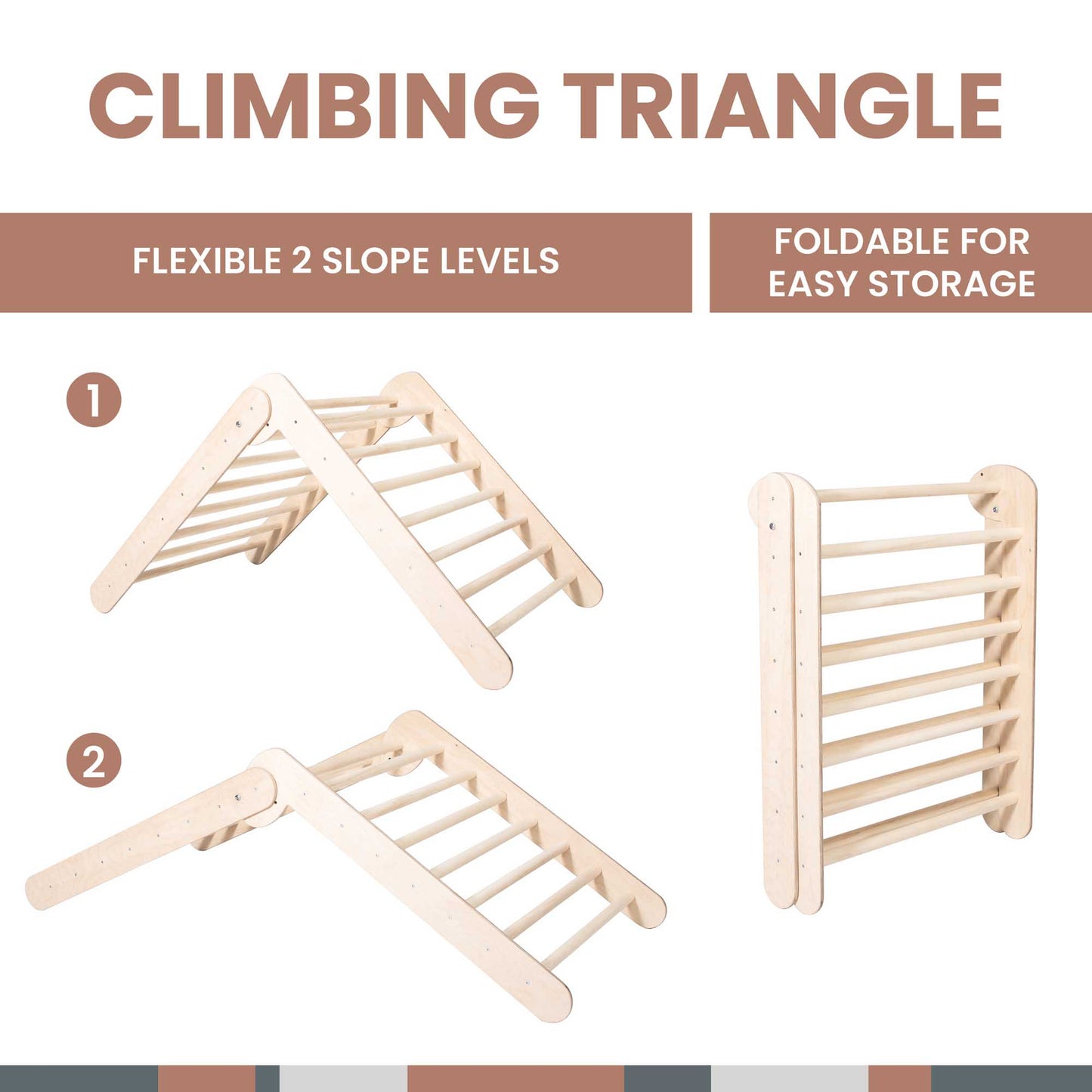 🏋️‍♂️Foldable climbing triangle with 2 slope levels🎽